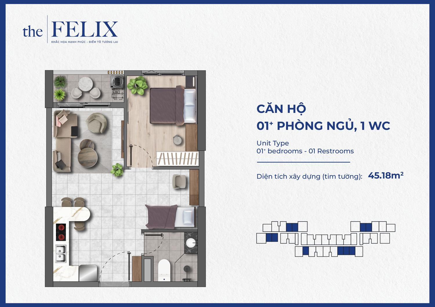 LAYOUT CĂN HỘ ĐIỂN HÌNH THE FELIX